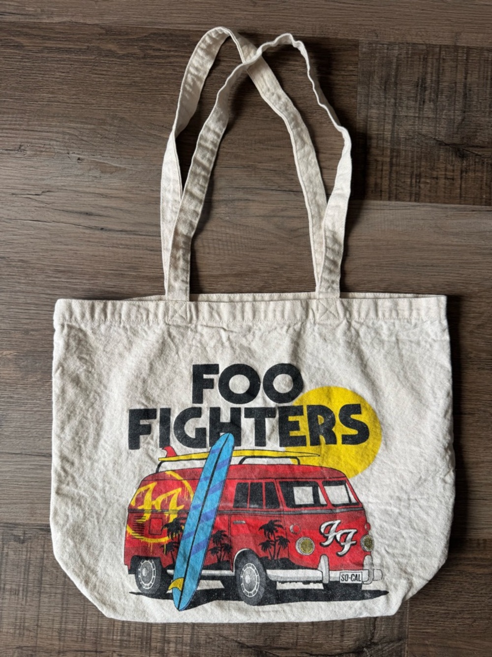 Foo Fighters VW Surf Bus Graphic Canvas Tote Bag